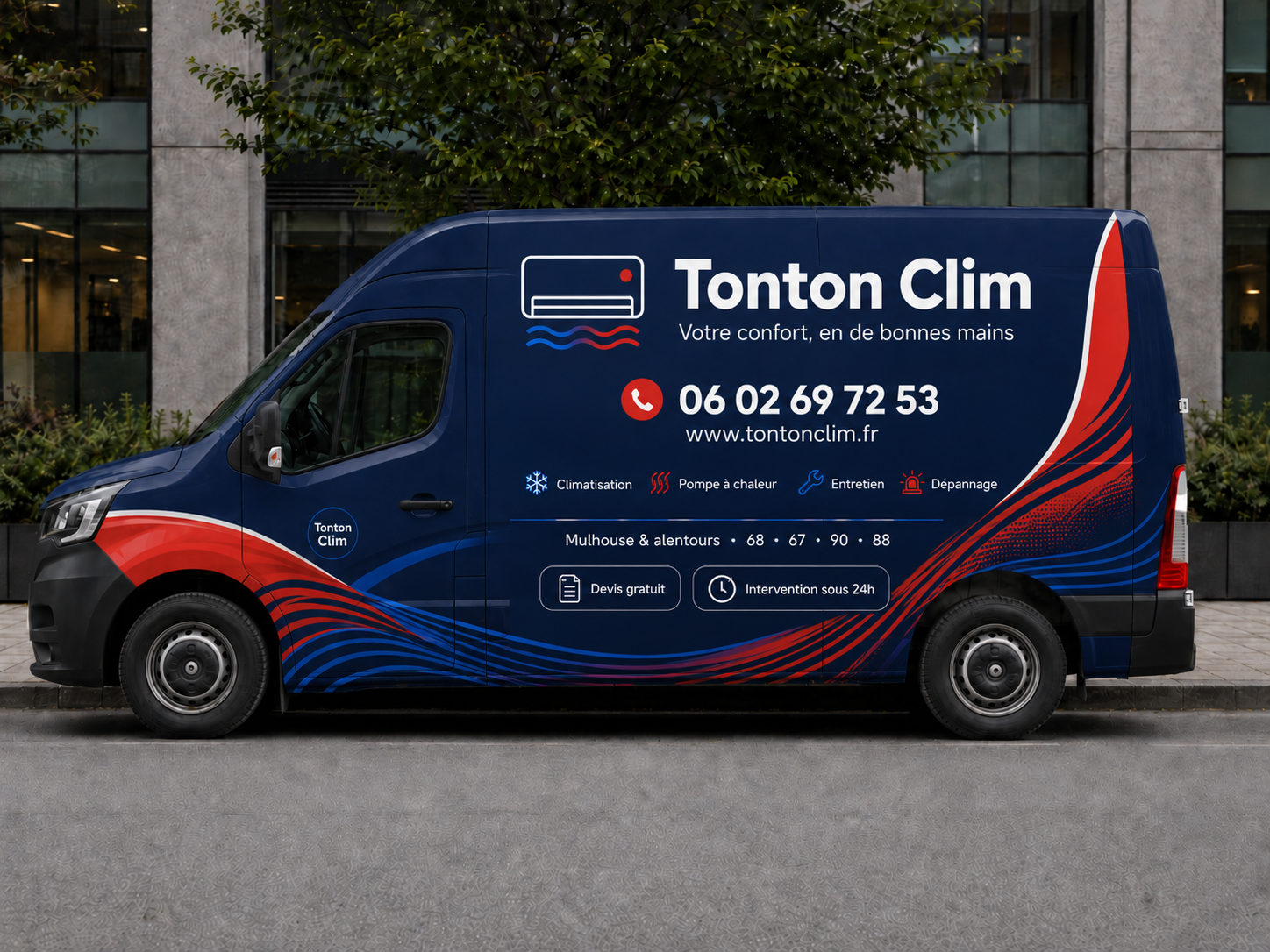 Camionette Tonton Clim climatisation pompe à chaleur Mulhouse Alsace